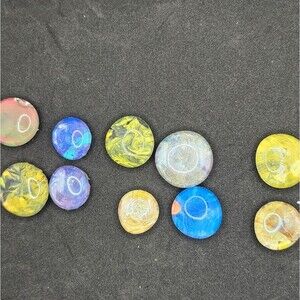 Handmade Refrigerator Magnets Rainbow Extra Strong Glass Cabochon Art Set 10